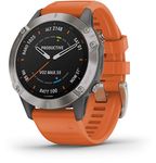 Garmin Fenix 6 Sapphire Multisport GPS Watch - Titanium with Orange Band