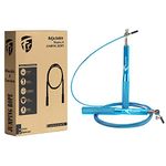 FirstFit Metallic Handle Skipping Rope with Adjustable Length, Jump Rope with Ball Bearings and Anti-skid Handles for Men, Women, Kids, Girls for Speed Training, Endurance Training and Fitness (Blue)