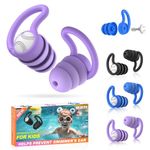 Waterproof Swimming Ear Plugs for Kids - 3 Pairs Silicone Swim Earplugs for Surfing,Diving,Showering and Other Water Sports - Keep Water Out and Ear Protection.