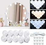 Vanity Mirror Lights，Hollywood Makeup Light with 10 Dimmable Led Bulbs, 5m 3 Light Modes with USB Cable Vanity Lights for Mirror