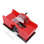 Manual Card Shuffler, 1‑2 Deck Manual Card Shuffler, Poker Playing Card Manual Shuffler Tool, Size Approx. 23 x 11 x 11cm(red)