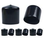 1 3/4 Inch Rubber End Caps Round Rubber Caps Plug Insert Decking Caps Black Rubber Tips PVC Flexible Vacuum Caps Plastic End Caps for Pipe Tube Pack of 8