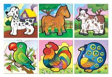 Frank 6 in 1 First Fun & Educational Jigsaw Puzzles for Kids - Combo Pack of 2 (3 Cardboard Puzzles Each) -Animals & with Wings - Age 3 Years Old & Above- Fun & Challenging Brain Booster Games