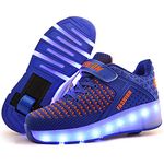 Skybird-UK 7 Colors Changing Upgraded LED Strips Roller Skate Shoes with Wheel Automatic Retractable Technical Skateboarding Shoe Fashion Athletic Cross Trainers Vibration Flashing Gymnastics Sneakers