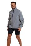 Mountain Warehouse Adrenaline Mens Waterproof Cycling Jacket - Reflective Mens Coat, Breathable Unisex Rain Coat - For Outdoors, Running & Walking Silver 2XL