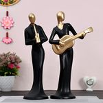 Craft Junction Musical Lady Playing Guitar and Clarinet Showpiece for Home Decor Living Room