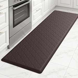 FYATHM Kitchen Mat Cushioned Anti Fatigue for Floor, Non-Slip Waterproof Comfort Rug for Kitchen Sink, Standing Desk & Laundry, 17.3"x60", Chocolate