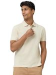 XYXX Men's Solid Regular Fit T-Shirt (XY_CR14_Polo Tshirt_1_Almond White