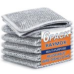 RAYMOX Non-Scratch Dish Wash Cloth (Pack of 6), Steel Wire Dish Cloth, Wire Dishwashing Rags for Wet and Dry Stainless Steel Scrubber Non-Scratch Wire Dishcloth for Washing Dishes Sinks Counters (6)
