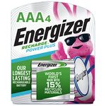 Energizer Rechargeable AAA Batteries, Recharge Power Plus Triple A Battery Pre-Charged, 4 Count