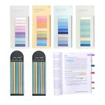 WSCHU Sticky Tabs,1120Pcs Multi-Function Book Tabs Annotation Tabs, Morandi Book Markers Transparent Sticky Notes tabs, Writable & Repositionable Book Flags Strip, Book Tabs for Annotating