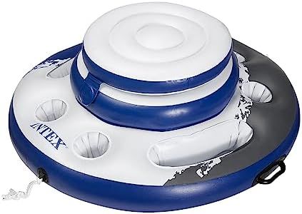 Intex Mega Chill Swimming Pool Inflatable Floating 24 Can Beverage Cooler Holder for Swimming, Boating, Tubing, BBQ's and More, Blue