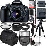 Canon EOS 4000D DSLR Camera with 18-55mm III Lens & Essential Accessory Bundle – Includes: SanDisk Ultra 32GB SDHC Memory Card + Wide Angle Lens Attachment + Telephoto Lens Attachment + More