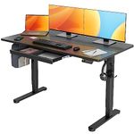 Claiks Standing Desk with Drawer, 55x24 Inch, Black