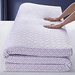 BedStory 2 Inch Memory Foam Mattress Topper, King Size Cooling Gel Infused Bed Foam Topper, Ventilated Foam Mattress Topper Surmatelas, Removable & Washable Cover