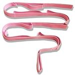 Aozora Yoga Strap Stretching Strap with Loops, Stretch Straps for Physical Therapy, 10 Loops Non-Elastic Exercise Strap for Pilates, Dance and Gymnastics(1"W, Pink)