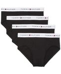 Tommy Hilfiger Men's 4-Pack Cotton Brief, Black, Large