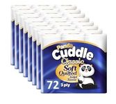 Panda Cuddle Soft Quilted Toilet Rolls, Super Quality Classic 3 Ply Toilet Tissue Unscented, Provide Ultimate Quilted Comfort - 72 Rolls