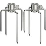 onlyfire 6007 Stainless Steel Grill Rotisserie Meat Forks(1-Pair)- Only Fits 5/16" Square Spit Rods