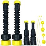 EZ-POUR Gas Can Spout Replacement - Deluxe 5 Gallon Hi-Flo System with Gas Can Nozzle, Flexible Spout, Vent Kit (2 Pack)