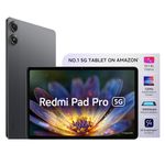 Redmi Pad Pro 5G |Snapdragon 7s Gen 2|30.7cm(12.1") Tablet|33+ Days Standby| 10000mAh|HyperOS|8GB, 256GB|Quad Speakers |Wi-Fi 6 + 5G |Graphite Grey