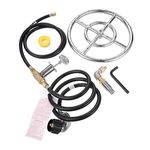 gohantee Fire Ring Burner Valve Assembly Kit, 12 inch Stainless Steel Fire Pit Installation Kit for Propane Gas, Replacement Parts for Propane Gas Fire Pit, Outdoor Fireplaces 90000 BTU