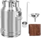 Togarhow 304 Stainless Steel 20 Liter Milk Can, 5.25 Gallon Wine Pail Bucket with Spigot and Sealed Lid, Heavy Duty