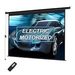 INMOZATA 4:3 HD Projector Screen 100inch Electric Projector Screen with Remote Control Foldable Motorised Projection Screen for Home School Theater Cinema Indoor Outdoor (100inch)