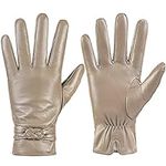 QNLYCZY Winter Leather Gloves for W
