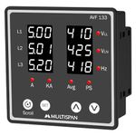 Multispan AVF-133 (6 Display) 3 Phase AVF Panel Meter 96 X 96 X 54 for Industrial Use