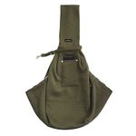 Leconpet Dog Sling Carrier Shoulder Bag for Pets with Mobile Phone Pocket Safety Buckle Security Lock, Suitable for Puppy, Small Dogs, and Cats for Outdoor Travel (Olive Green)