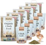 Mile Four Organic Baby Chick Feed Kit | Feeds 10 Baby Chickens for 8 Weeks | Organic, Non-GMO, 21% Protein Chicken Feed (115 lb) + Chick Grit (20 lb)