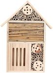 Wooden Insect House,Natural Candlenut Wood Hanging Insect Hotels Bug Room Shelter Nesting Box For Ladybugs, Bee, Butterfly, Beetle Outdoor Garden Decorative (3 Types)(1#)