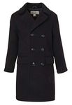 Cremson Boys Classic Wool Look Winter Double Breasted John Dress Coat Jacket Hat - Black (Size 8)