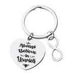 Daesar Stainless Steel Key Chain for Men Infinity and Heart Charms Engraved Aways believed in youself Women Keychain Accessories