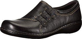 Clarks Women's ASHLAND EFFIE, Black, 10 W