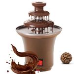 GETZET Chocolate Fondue Fountain, Easy To Assemble 3 Layers Creative Design Electric Mini Chocolate Melt With Heating Machine For Household Birthday Party, Home & resturant - brown Color.