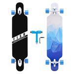 FISH SKATEBOARDS 41-Inch Downhill Longboard Skateboard Through Deck 8 Ply Canadian Maple, Complete Cruiser, Free-Style