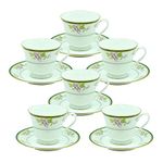 Noritake Japan – Premium and Luxurious Porcelain Cup & Saucer Set of 12 pcs, for 6 People - NORITAKE Glorious Bloom - 12 Pcs Tea Set Multicolor