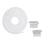 Anbt Curtain Wire,10 Meters (32FT) Hanging Cord Kit with 10 Pairs of Hooks & Eyes Picture Hanging Wire for Net Curtain Rods