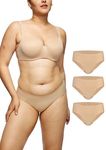 STRAWBERRY WEEKS Leakproof 2.0 Seamless Bikini Period Underwear for Women|Period Panties Holds 4 Tampons|Protective Underwear(L/XL,3-Beige)