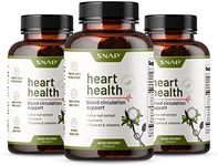 Snap Supplements Heart Health Support, Herbs to Improve Blood Flow Naturally, Support Healthy Blood Circulation & Oxidative Stress - Olive Leaf Extract, Turmeric, 270 Capsules