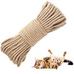 Sisal Rope for Cat Scratcher(29.8 M/ 98 Feet), Hemp Rope Thick Strong Natural Jute Rope for Garden Bundling, Repair/Replacement Cat Post Tree