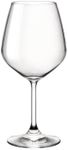 Bormioli Rocco 18oz Red Wine Glasses, Crystal Clear Star Glass, Laser Cut Rim for Wine Tasting, Elegant Party Drinking Glassware, Restaurant Quality (Set of 4)