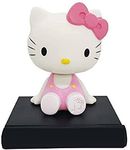 AUGEN Super Hero Hello Kitty Pink Action Figure Limited Edition Bobblehead with Mobile Holder for Car Dashboard, Office Desk & Study Table (Pack of 1)