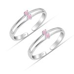 LeCalla 925 Sterling Silver CZ Toe Ring for Women | BIS Hallmarked Pink Cubic Zirconia Womens Toe Rings | Elegant and Comfortable Toering jewelry Gift | Anniversary Birthday Wedding Gifts