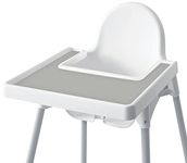 High Chair Placemat for IKEA Antilop Baby High Chair, Silicone Placemats, High Chair Tray Finger Foods Placemat for Boys and Girls, Babies, Toddlers (Light Gray)