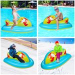 VUYIKOEN Snow Tube for Kids,Snow sled for Adult, Snow Toys for Kids,Snow Tube Winter Outdoor Toys for Kids and Adults (Blue + Yellow), 126X76X55CM