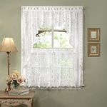 Sweet Home Collection 5 Pc Kitchen Curtain Set, Swag Pair, Valance, Choice of 24" or 36" Tier Pair