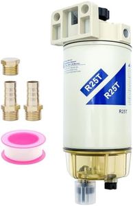 AUIVERED R25T Fuel Filter Water Separator Kit - Compatible With 245R Series Diesel Engine 10 Micron with 2 Fittings Replaces WK940/38X 20386081 33771